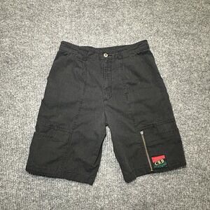 VTG 90s CRB Skater‎ Shorts Hip Hop Black Street 32x29 Canvas Utility Artist
